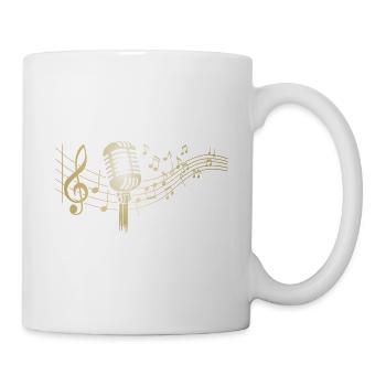 Sänger Mikrofon Karaoke Musiker Mikrophon Singen - Tasse - Weiß - Rechts
