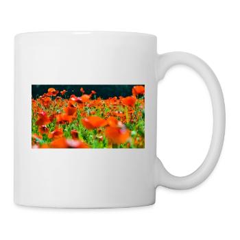 Orange Poppiesveld in Sun - Tasse - Weiß - Rechts