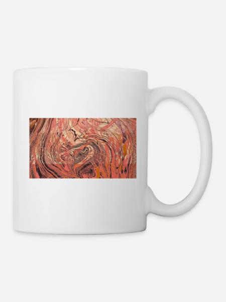 Rose-red swirling art - Mug - white