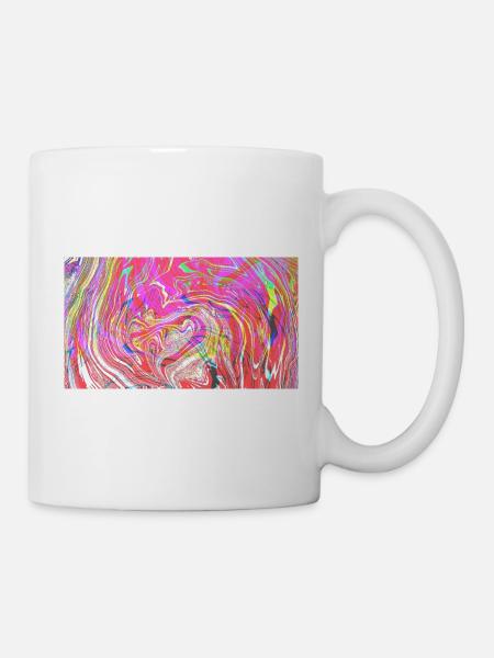 Farbrausch Wirbelkunst - Tasse - Weiß