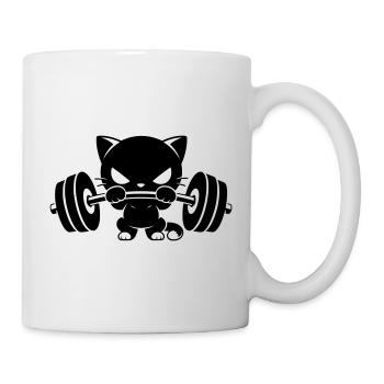 Motif de la musculation de chat fort - Mug blanc - blanc - Droite