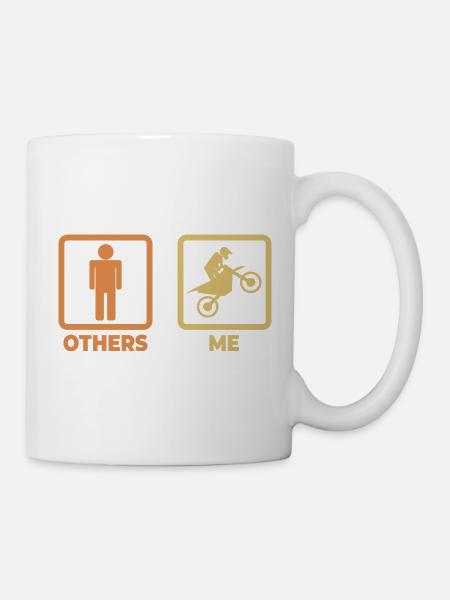 Motocross Strichmännchen - Tasse - Weiß
