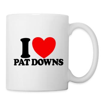 Ich liebe Pat Downs Rotes Herz Lustiger Flughafen - Tasse - Weiß - Rechts