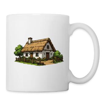 Small thatched house in the countryside - Mug - white - Right