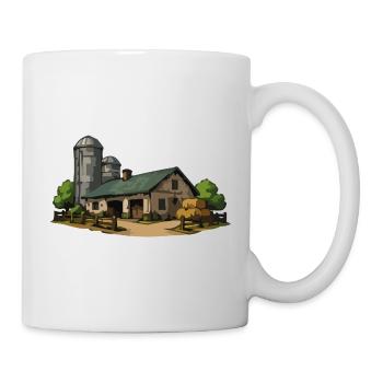 Grange rurale avec foin - Mug blanc - blanc - Droite