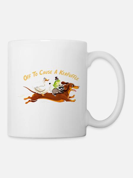 Tierchaos auf dem Dackel - Tasse - Weiß
