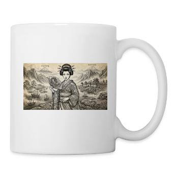 Geisha Ukiyo-e Fan Idyll - Mug - white - Right
