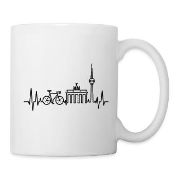 Berlin Road Bike Heartbeat Skyline - Mug - white - Right