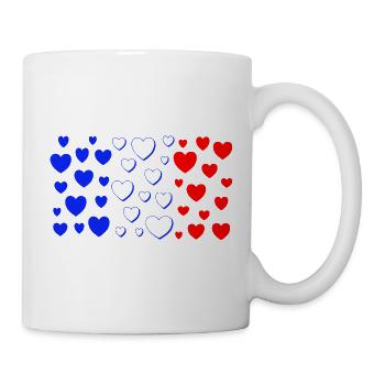 Frankreich_Herzen_blauer_Schatten_neu - Mug blanc - blanc - Droite
