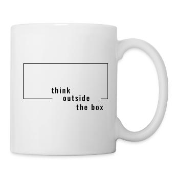 Think Outside The Box – Minimalist design - Mug - white - Right