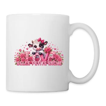 Vache Kawaii Amour et Roses - Mug blanc - blanc - Droite