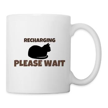 Recharge, s’il te plaît, attends Drôle de chat noir introverti - Mug blanc - blanc - Droite