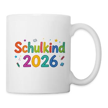 Schulkind 2026 Bunte Lernwelt - Tasse - Weiß - Rechts