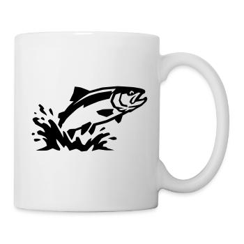 Poissons sauteurs, pêche à la truite, pêche à la ligne - Mug blanc - blanc - Droite