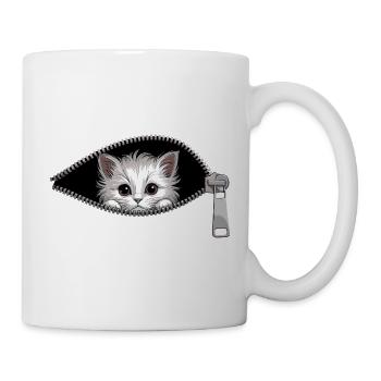 Cat Zipper Cat Mom Cat Cute Cats - Mug - white - Right