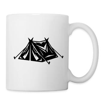 Zelt Symbol - Tasse - Weiß - Rechts