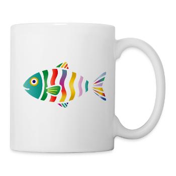 Colorful Fish | Colourful sea motif - Mug - white - Right