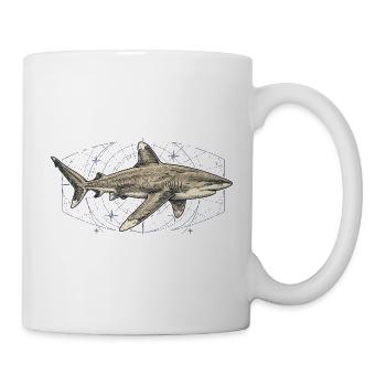 Prédateur nautique – Requin à pointe blanche - Mug blanc - blanc - Droite