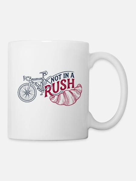 Nicht in Eile, Gravel-Cycling Tee - Tasse - Weiß