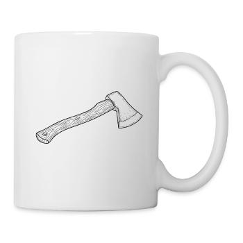 Illustration de hache en bois dessinée à la main - Mug blanc - blanc - Droite