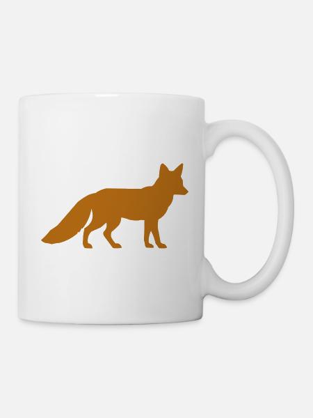 Fuchs Silhouette - Tasse - Weiß