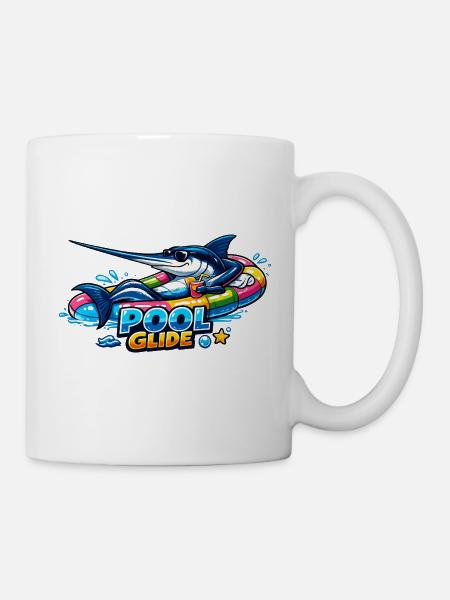 Pool Glide: Surfing Marlin im Pool - Tasse - Weiß