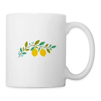 Zitronenzweig Illustration - Tasse - Weiß - Rechts