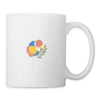 Collage de feuilles en coquillage d’été - Mug blanc - blanc - Droite