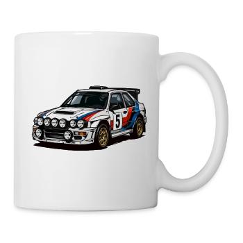 Bolide de rallye n°5 avec des rayures - Mug blanc - blanc - Droite