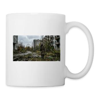 Soldat des ruines avec masque à gaz - Mug blanc - blanc - Droite