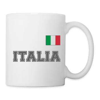 Italien Trikot Look - ITALIA mit Flagge Fahne - Tasse - Weiß - Rechts