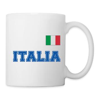 Italien Trikot Look - ITALIA mit Flagge Fahne - Tasse - Weiß - Rechts