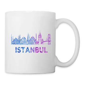 Istanbul Skyline Skizze - Tasse - Weiß - Rechts