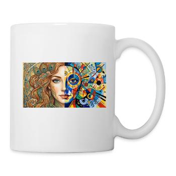 Dual Portrait: Nature Meets Abstract - Mug - white - Right