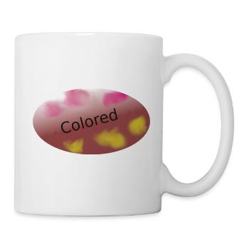 Pastellfarben: Farbflecken Muster - Tasse - Weiß - Rechts