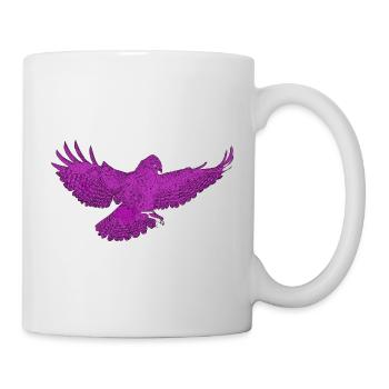 Greifvogel im Flug, Andersfarbig - Tasse - Weiß - Rechts