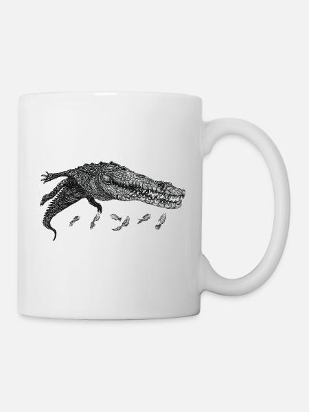 Crocodile nageur - Mug blanc - blanc