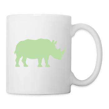 Pastel Green Rhino Silhouette - Mug - white - Right