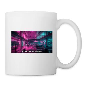 Lundi matin - Mème de requin de bureau - Mug blanc - blanc - Droite