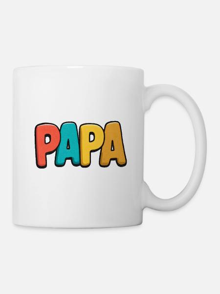 PAPA Arc-en-Ciel Pop Art - Mug blanc - blanc