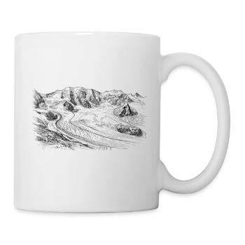 Piz Palü Silhouette | Bernina Massiv Design | Mountain - Mug - white - Right