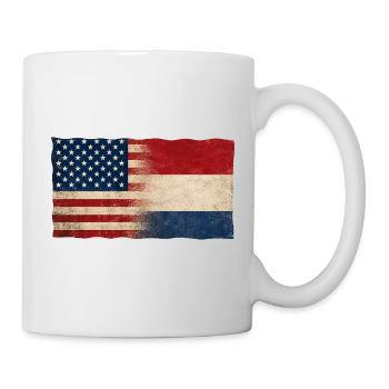 États-Unis, Hollande, Pays-Bas Drapeau Amitié - Mug blanc - blanc - Droite