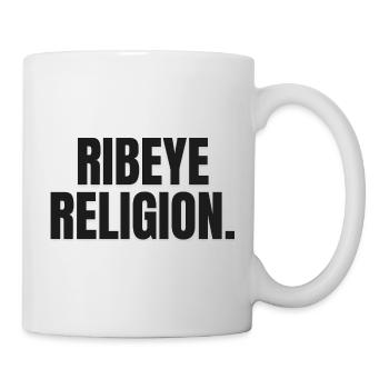 RELIGION DU RIBEYE | T-shirt Carnivore | Steak Lover - Mug blanc - blanc - Droite