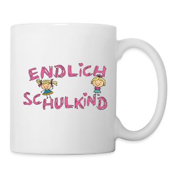 Endlich Schulkind  - Tasse - Weiß - Rechts