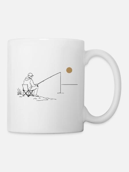 Angeln am See - Tasse - Weiß