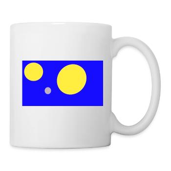 Blaues Geometrie-Tripel: Kreise - Tasse - Weiß - Rechts