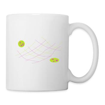 Neonlinien Kreuzlinien Farbenspiel - Tasse - Weiß - Rechts