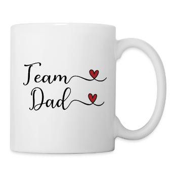 Team Dad Herz Typografie-Design - Tasse - Weiß - Rechts