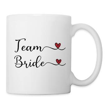 Team Bride cute handwritten Typography with a Hear - Mug - white - Right