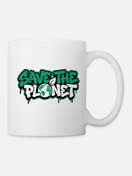 Save The Planet Graffiti Logo - Tasse - Weiß